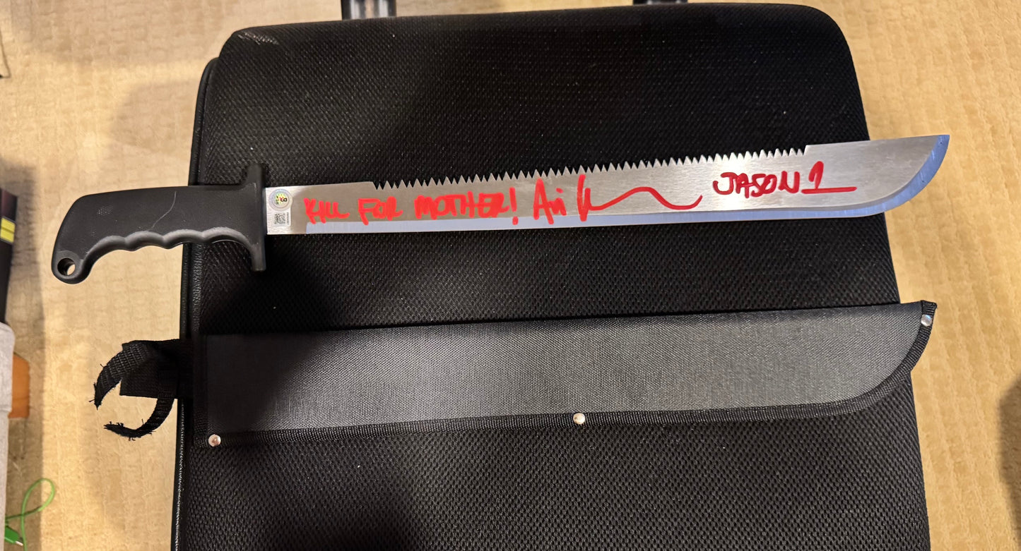 Autographed Machete by Ari Lehman (Original Jason) of Friday the 13th Movie