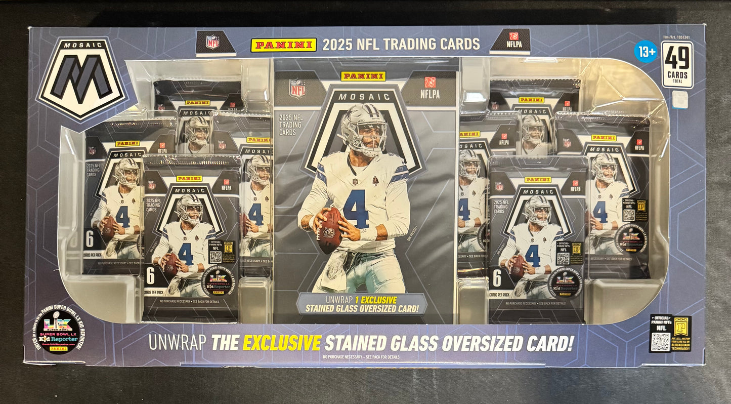 2025 Panini Mosaic NFL Bundle w/ Jumbo Stained Glass